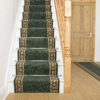 runrug Stair Runner Carpet - Durable, Non-Slip, 5.4mm - 'Cheops' in Green | Size: 66 cm x 630 cm