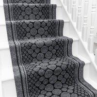 runrug Stair Runner Carpet - Durable Tuft, Non-Slip, 7.2mm - 'Cork' in Grey | Size: 66 cm x 570 cm