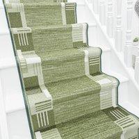 runrug Stair Runner Carpet - Soft & Comfortable, 8mm - 'Montana' in Green | Size: 66 cm x 690 cm