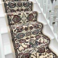 runrug Stair Runner Carpet - Soft & Comfortable, 0.43 Inch - 'Melody' in Ivory | Size: 66 cm x 630 cm