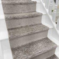 runrug Stair Runner Carpet - Soft & Comfortable, 0.35 Inch - 'Quin' in Mid Grey | Size: 66 cm x 630 cm