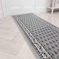 runrug Hallway Carpet Runner Rug - Soft & Comfy, 9mm - 'Peacock' in Grey | Size: 60 cm x 240 cm