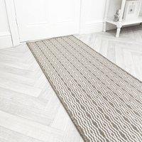 runrug Carpet Runner Rug - Indoor/Outdoor, Reversible, 2mm - 'Cable' in Beige | Size: 60 cm x 300 cm