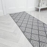 runrug Carpet Runner Rug - Indoor/Outdoor, Reversible, 2mm - 'Olmec' in Grey | Size: 60 cm x 180 cm
