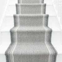 runrug Stair Runner Carpet - Reversible & Durable, 2mm - 'Geo' in Grey | Size: 60 cm x 630 cm