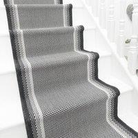 runrug Stair Runner Carpet - Reversible & Durable, 2mm - 'Geo' in Black | Size: 60 cm x 540 cm