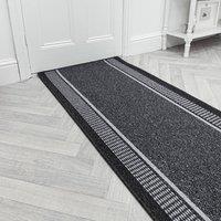 runrug Hallway Runner Rug - Non-Slip, Hardwearing, 5mm - 'Promenade' in Grey | Size: 80 cm x 420 cm