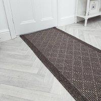 runrug Hallway Runner Rug - Non-Slip, Hardwearing, 5mm - 'Boulevard' in Brown | Size: 80 cm x 360 cm