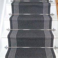runrug Stair Runner Carpet - Durable, Non-Slip, 5.4mm - 'Natura' in Grey | Size: 66 cm x 690 cm