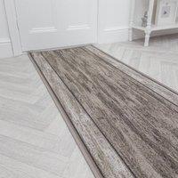 runrug Hallway Runner Rug - Non-Slip, Hardwearing, 5.4mm - 'Rama' in Light Brown | Size: 80 cm x 210 cm