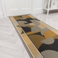 runrug Hallway Runner Rug - Non-Slip, Hardwearing, 5.4mm - 'Malis' in Light Brown | Size: 100 cm x 420 cm