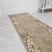 runrug Hallway Runner Rug - Non-Slip, Hardwearing, 5.4mm - 'Murcia' in Light Brown | Size: 80 cm x 150 cm