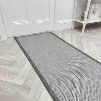 runrug Carpet Runner Rug - Indoor/Outdoor, Reversible, 2mm - 'Illusion' in Grey | Size: 60 cm x 300 cm