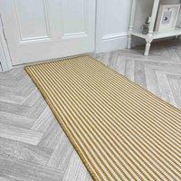 runrug Carpet Runner Rug - Indoor/Outdoor, Reversible, 2mm - 'Pinstripe' in Beige | Size: 70 cm x 420 cm