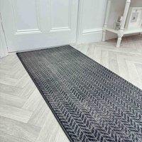 runrug Hallway Carpet Runner Rug - Soft & Comfy, 9mm - 'Empire' in Dark Grey | Size: 60 cm x 240 cm
