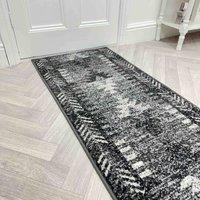 runrug Hallway Carpet Runner Rug - Soft & Comfy, 9mm - 'Native' in Grey | Size: 60 cm x 210 cm