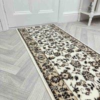 runrug Hallway Carpet Runner Rug - Soft & Comfy, 9mm - 'Traditional' in Cream | Size: 60 cm x 270 cm