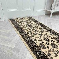 runrug Hallway Carpet Runner Rug - Soft & Comfy, 9mm - 'Persian' in Ivory | Size: 60 cm x 210 cm
