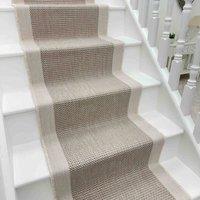 runrug Stair Runner Carpet - Reversible & Durable, 2mm - 'Vichy' in Beige | Size: 70 cm x 690 cm
