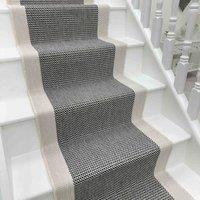 runrug Stair Runner Carpet - Reversible & Durable, 2mm - 'Vichy' in Black | Size: 60 cm x 660 cm