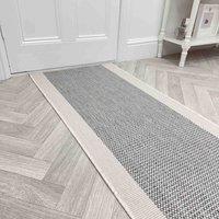 runrug Carpet Runner Rug - Indoor/Outdoor, Reversible, 2mm - 'Vichy' in Grey | Size: 70 cm x 150 cm