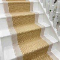 runrug Stair Runner Carpet - Reversible & Durable, 2mm - 'Vichy' in Beige | Size: 70 cm x 690 cm