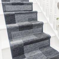 runrug Stair Runner Carpet - Durable, Non-Slip, 5.4mm - 'Icona' in Dark Grey | Size: 100 cm x 540 cm