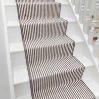 runrug Stair Runner Carpet - Reversible & Durable, 2mm - 'Pinstripe' in Grey | Size: 70 cm x 630 cm