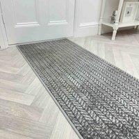 runrug Hallway Carpet Runner Rug - Soft & Comfy, 9mm - 'Empire' in Light Grey | Size: 60 cm x 240 cm