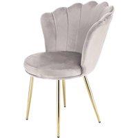 Genesis Freya Velvet Accent Chair Petal Back Plush Upholstered Modern Chair in Taupe | Size: 1 Seater