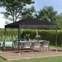 OUTSUNNY 3 x 3M Garden Pop Up Gazebo Height Adjustable Marquee Party Tent Wedding Canopy with Carrying Bag in Black