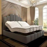 PARADISE BEDS LTD Tech Art Deco Electric Adjustable Bed Set with Pocket Sprung Mattress in Dark Grey | Size: King