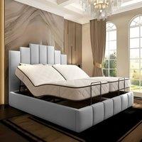 PARADISE BEDS LTD Tech Art Deco Electric Adjustable Bed Set with Pocket Sprung Mattress in Silver | Size: Super King