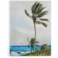 Artery8 Palm Tree in Nassau Landscape Winslow Homer Canvas Wall Art Print | Size: W24 x H32