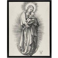 Artery8 The Virgin on the Crescent Moon Durer Framed Canvas Wall Art Print in White | Size: W12 x H16