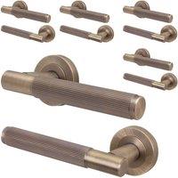 AFIT Antique Brass Door Handle Internal Lever On Rose Door Handle 5 Pack in Bronze | Size: 150mm x 150mm