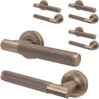 AFIT Antique Brass Door Handle Internal Lever On Rose Door Handle 4 Pack in Bronze | Size: 150mm x 150mm
