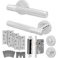 AFIT Chrome Fire Door Handle Bathroom Polished Chrome Bathroom Lock Hinges in Silver | Size: 150mm x 150mm