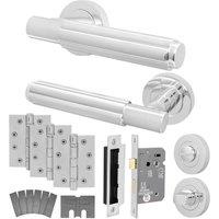 AFIT Chrome Fire Door Handle Bathroom Polished Chrome Bathroom Lock Hinges in Silver | Size: 150mm x 150mm