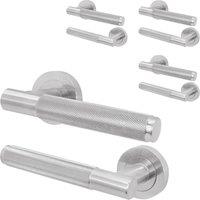 AFIT Satin Door Handle Satin Nickel Internal Lever On Rose 4 Pack in Silver | Size: 150mm x 150mm