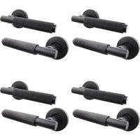 AFIT Black Knurled Door Handles Internal Pack 4 Dixon Range | Size: 150mm x 150mm