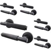 AFIT Black Knurled Door Handles Internal Pack 5 Dixon Range | Size: 150mm x 150mm