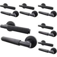 AFIT Black Knurled Door Handles Internal Pack 6 Dixon Range | Size: 150mm x 150mm
