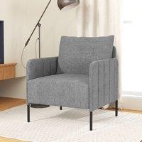 Costway Accent Chair Chenille Single Seat Sofa w/Adjustable Foot Pads in Grey