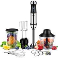 VOGREX Hand Blender 1200W Stick Blender 6 in 1 Chopper in Black