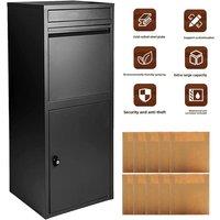Hinsinc Parcel Box Extra Large Metal Lockable Outdoor Delivery in Black