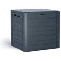 Hinsinc GREY 140L Tool Storage Box Wood Design Plastic Chest With Lid