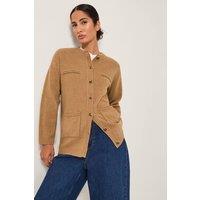 Monsoon Women's Bella Braid Pocket Cardigan Camel | Size: Medium