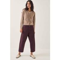 Monsoon Women's Evie Embellished Cardigan Mink in Brown | Size: XL