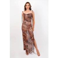 Jaded Rose Women's Lena Leopard Maxi Dress - Backless | Size: 10